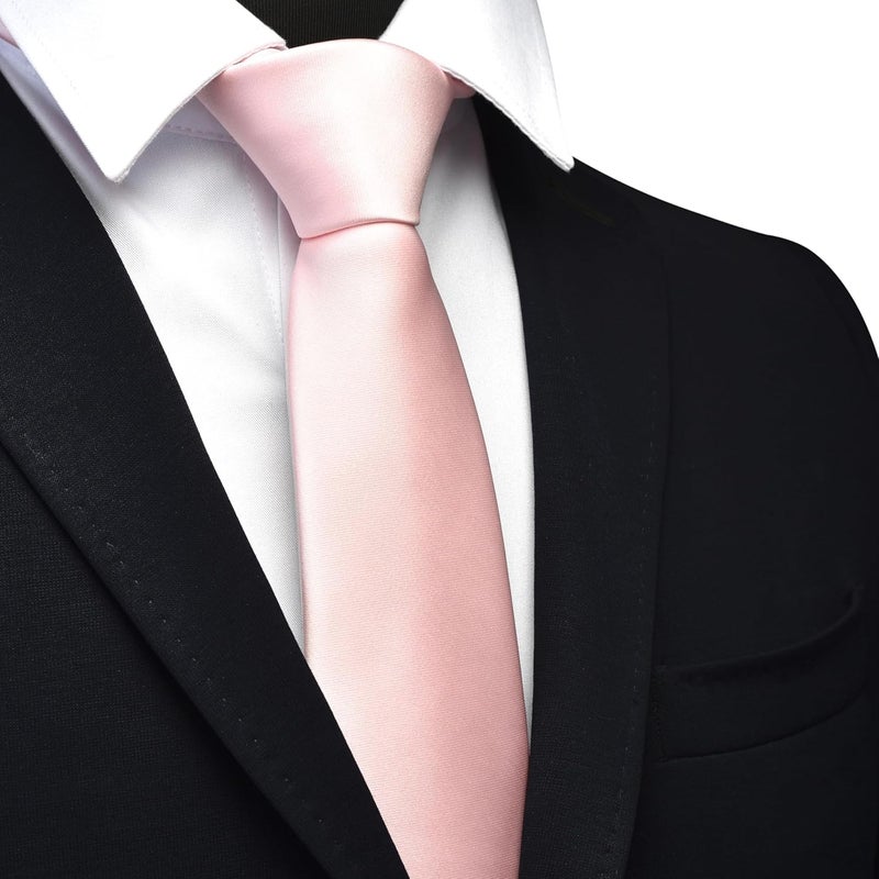 Branduce 3.15"（8cm） Mens Solid Satin Tie Pre-tied Adjustable Zipper Necktie for Business and Wedding - Image 3